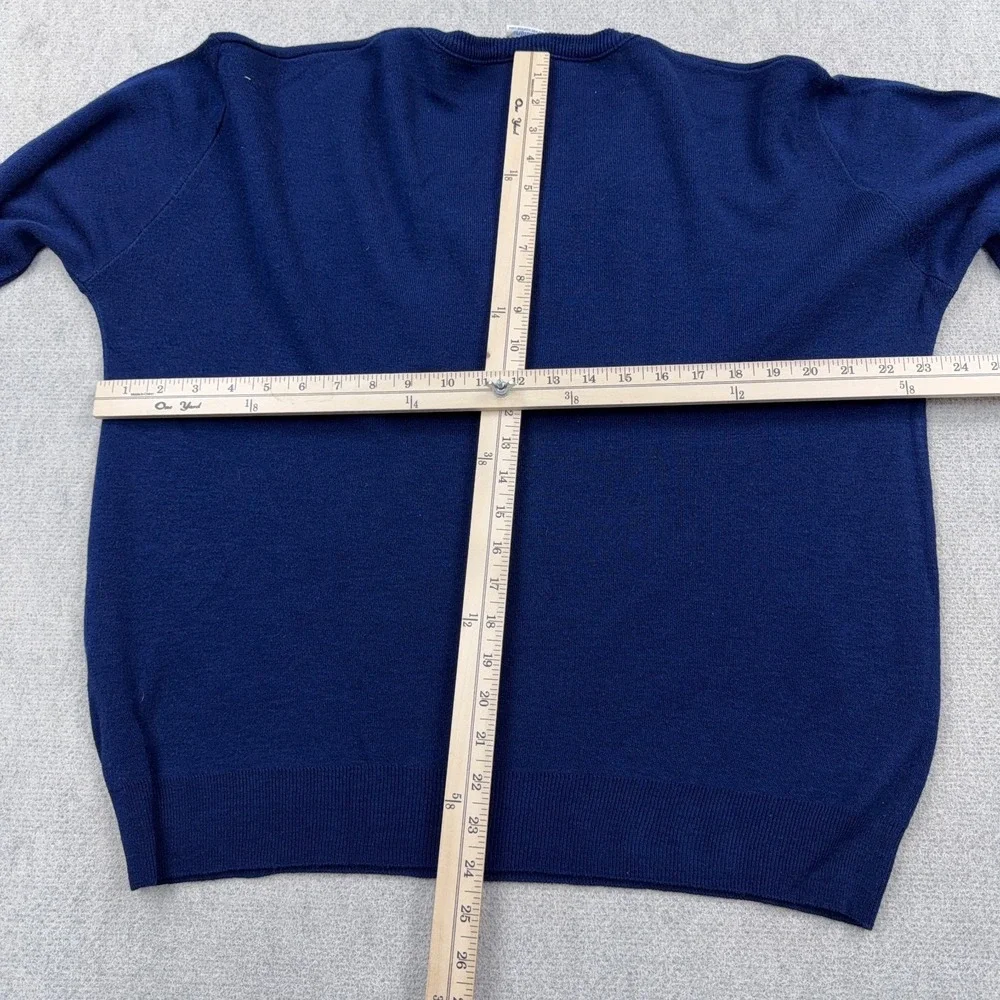Vintage West Virginia Mountaineers Sweater Men Large Blue V Neck 90s Made In USA
